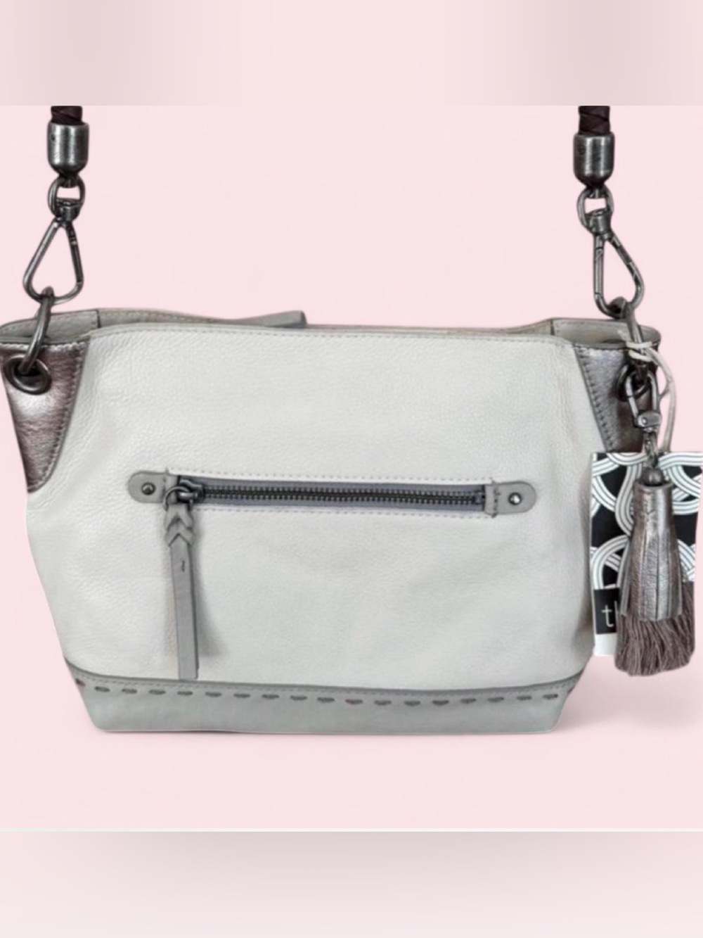 Pearl Leather Shoulder Bag w/Bonus Cosmetic Pouch